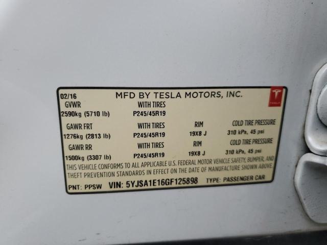 VIN 5YJSA1E16GF125898 2016 Tesla MODEL S no.13