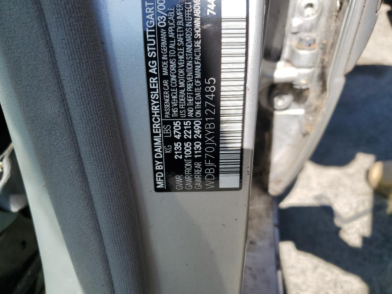 WDBJF70JXYB127485 2000 Mercedes-Benz E 430