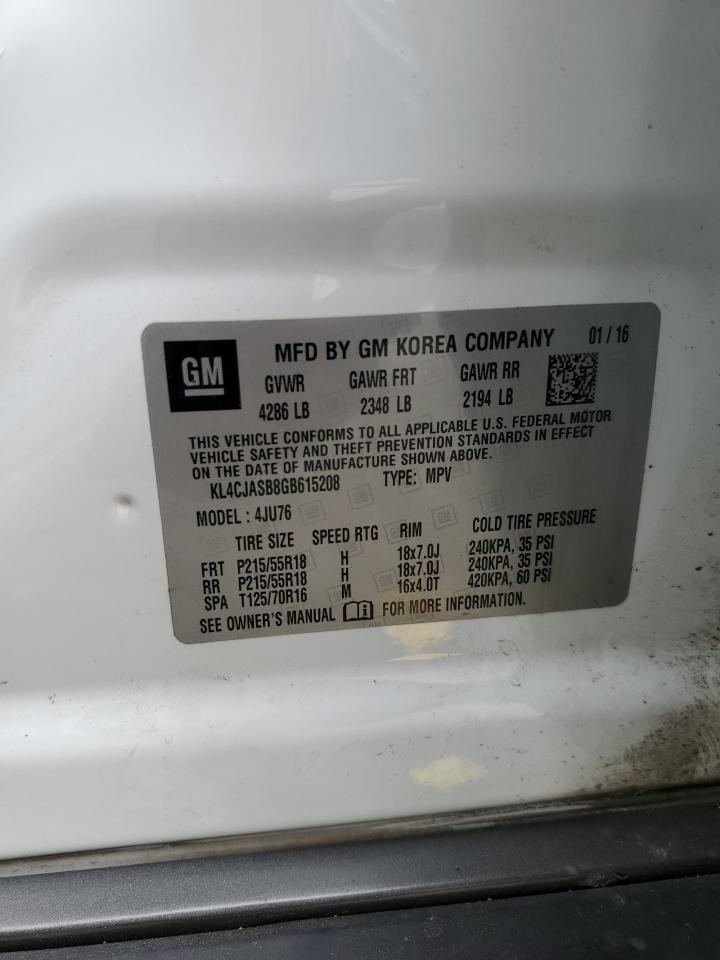 KL4CJASB8GB615208 2016 Buick Encore