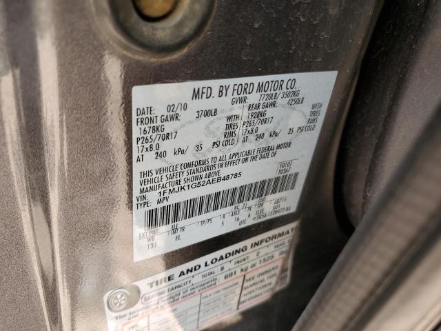 2010 Ford Expedition El Xlt VIN: 1FMJK1G52AEB48785 Lot: 61263864