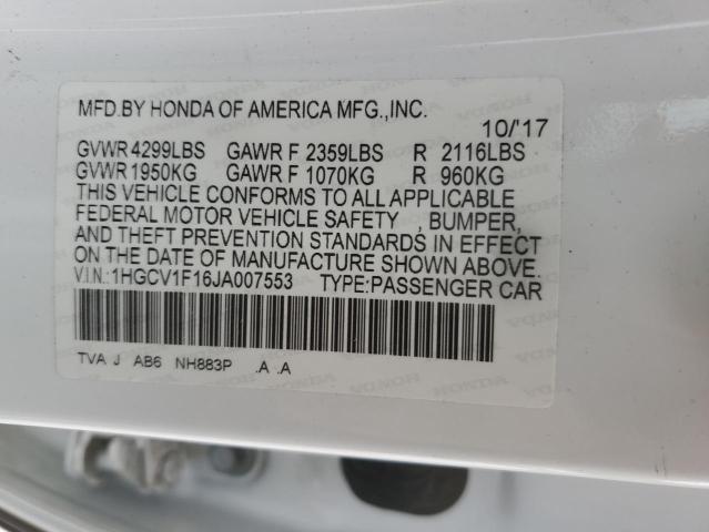 1HGCV1F16JA007553 2018 HONDA ACCORD - Image 12