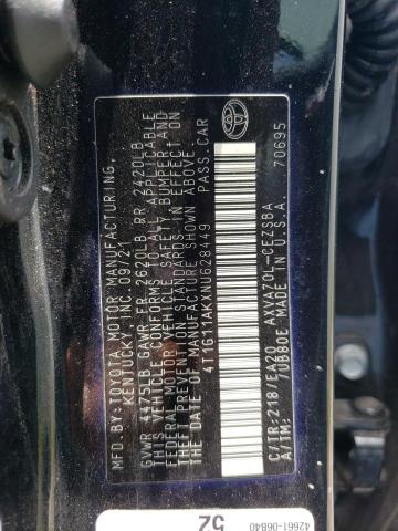 VIN 4T1G11AKXNU628449 2022 Toyota Camry, SE no.13