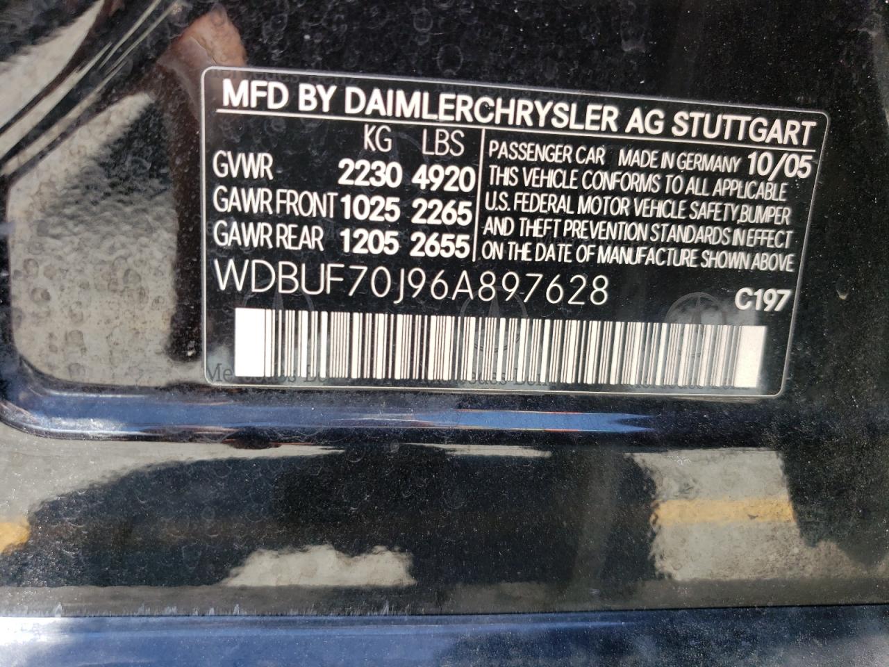 WDBUF70J96A897628 2006 Mercedes-Benz E 500