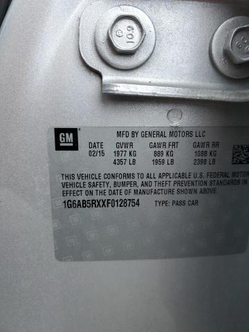 2015 Cadillac Ats Luxury VIN: 1G6AB5RXXF0128754 Lot: 59886154