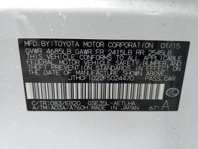 2015 Lexus Is 250 VIN: JTHCF1D22F5024470 Lot: 56604274