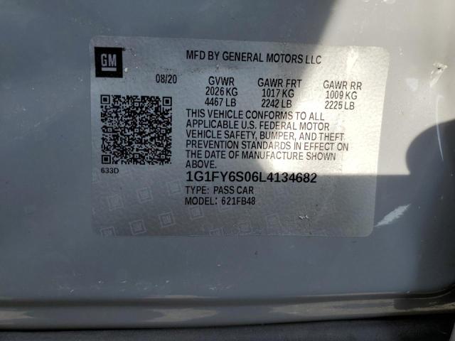 2020 Chevrolet Bolt Ev Lt VIN: 1G1FY6S06L4134682 Lot: 59051214