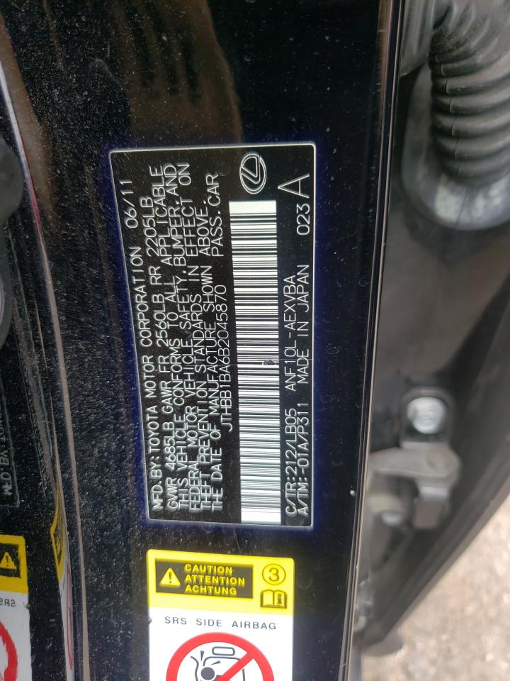 JTHBB1BA6B2045870 2011 Lexus Hs 250H