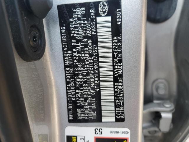 VIN 4T1B61HK1KU171527 2019 Toyota Camry, Xse no.13