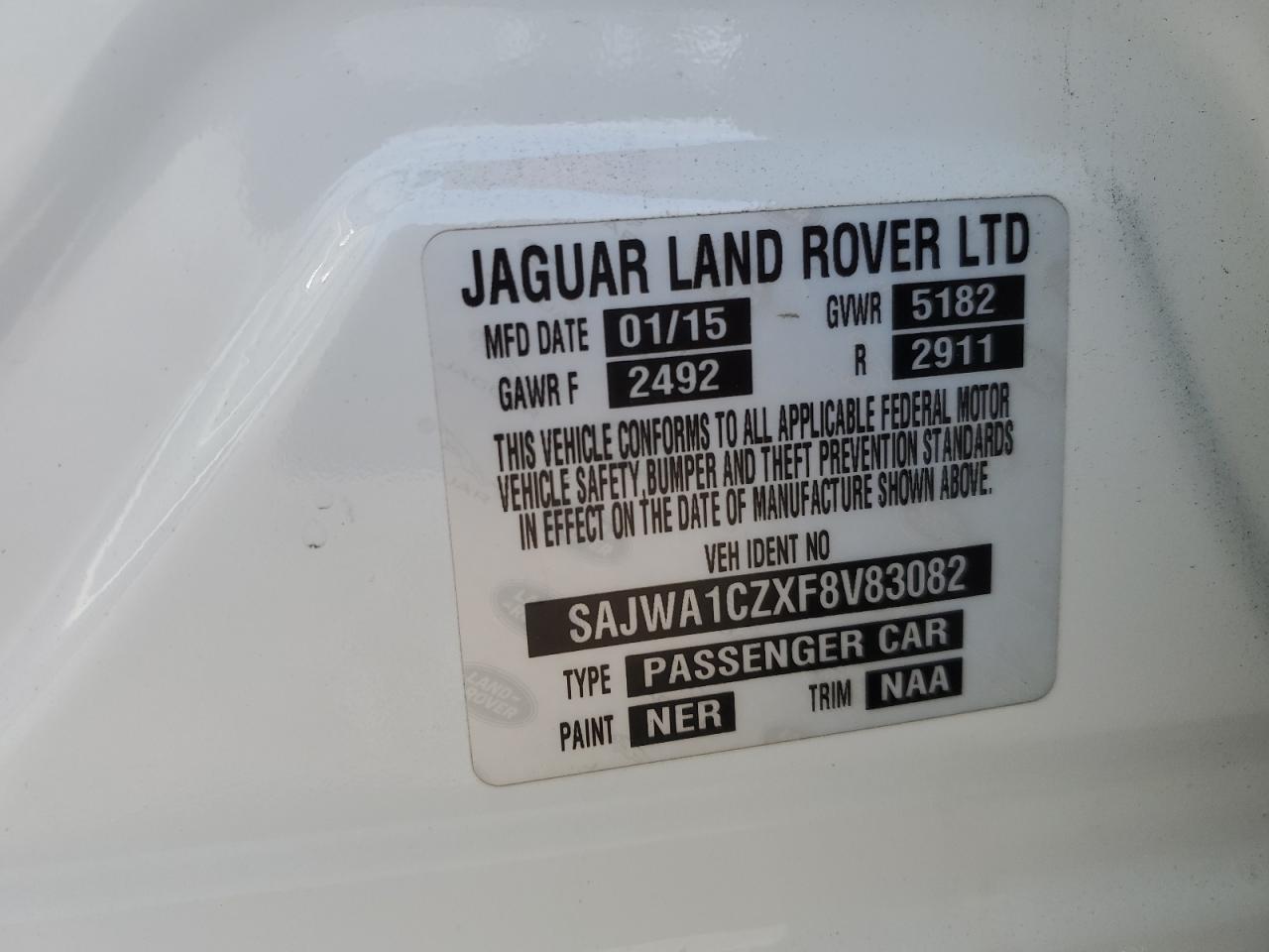 SAJWA1CZXF8V83082 2015 Jaguar Xj