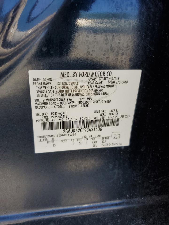 2FMDK52C19BA31636 2009 Ford Flex Sel