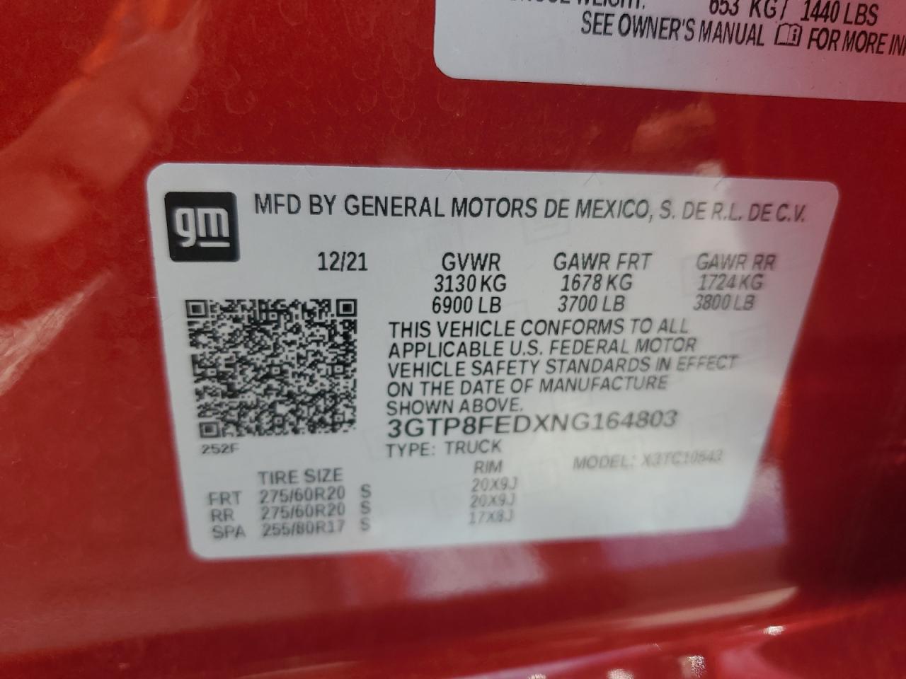 3GTP8FEDXNG164803 2022 GMC Sierra Limited C1500 Denali