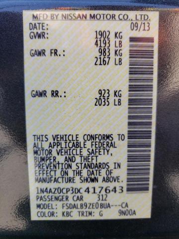 2013 Nissan Leaf S VIN: 1N4AZ0CP3DC417643 Lot: 58768674