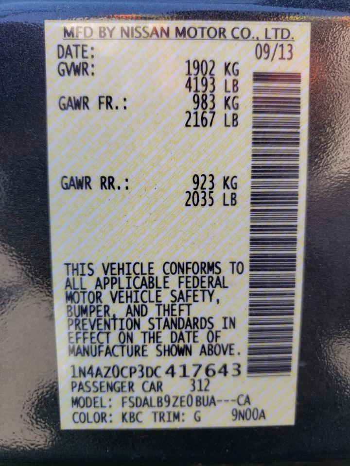 1N4AZ0CP3DC417643 2013 Nissan Leaf S