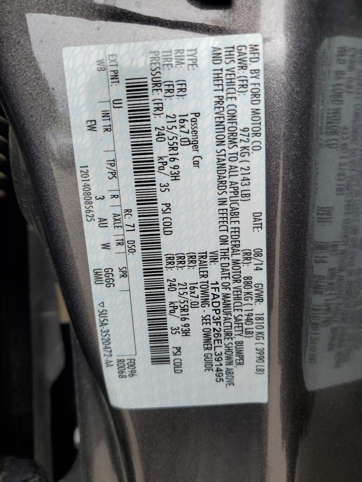 1FADP3F26EL391495 2014 Ford Focus Se