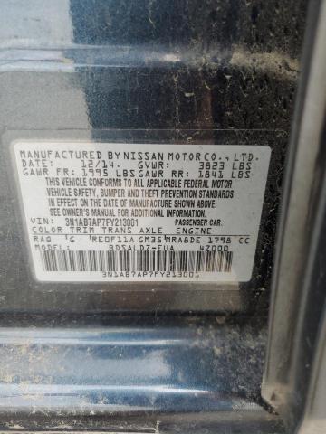 2015 Nissan Sentra S VIN: 3N1AB7AP7FY213001 Lot: 56020654