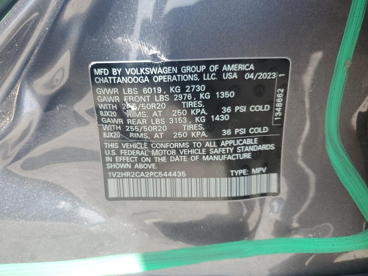 1V2HR2CA2PC544435 2023 Volkswagen Atlas Se