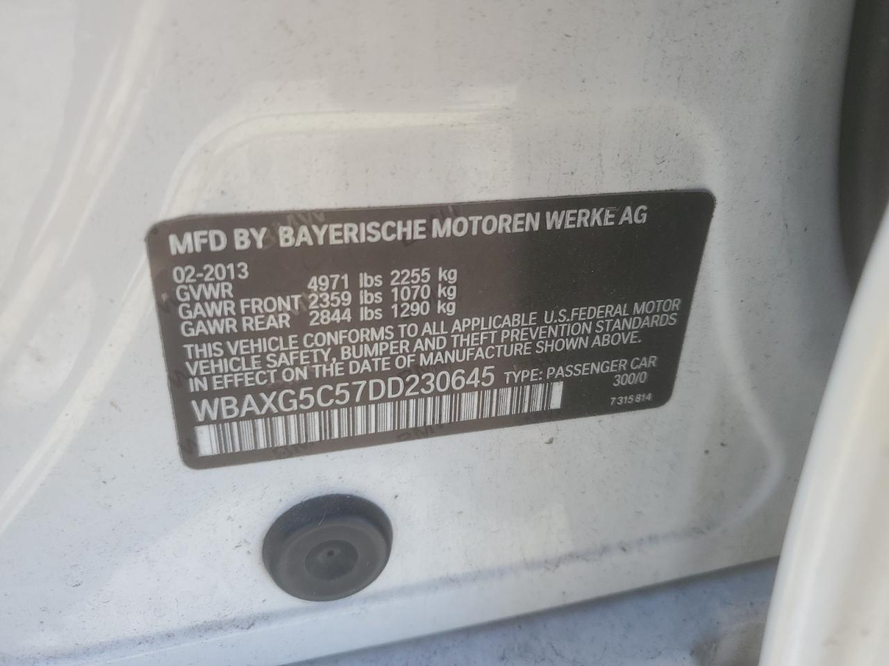 WBAXG5C57DD230645 2013 BMW 528 I