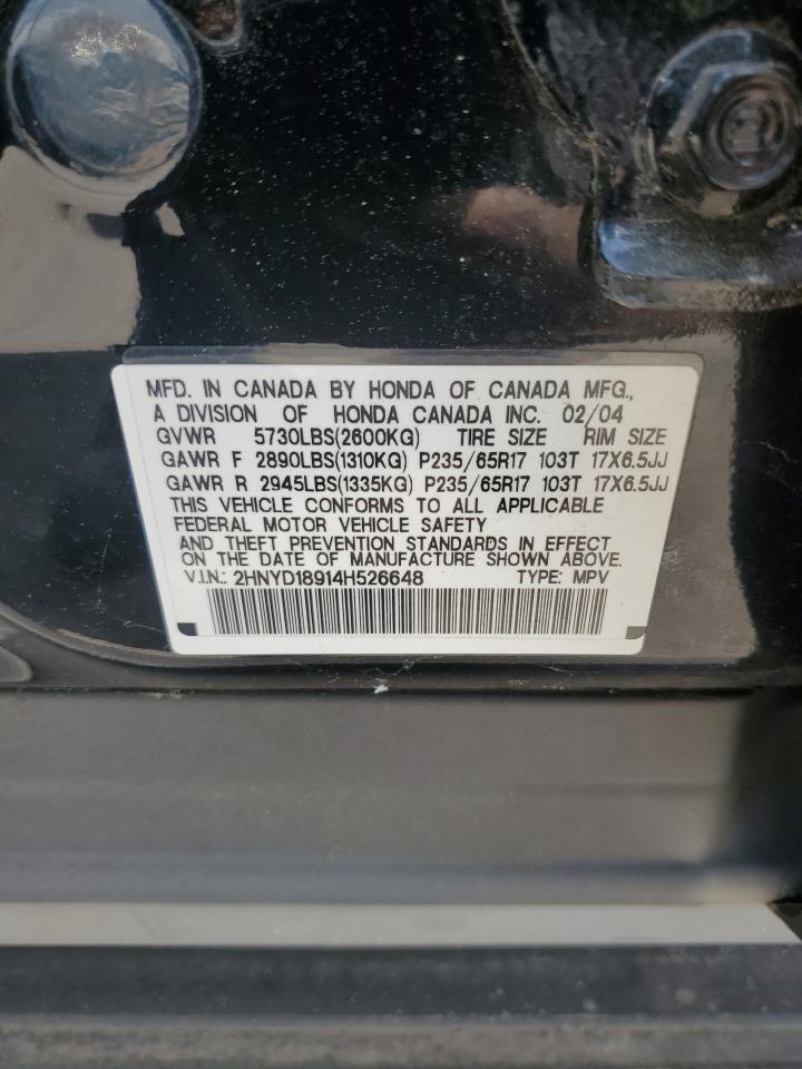 2HNYD18914H526648 2004 Acura Mdx Touring