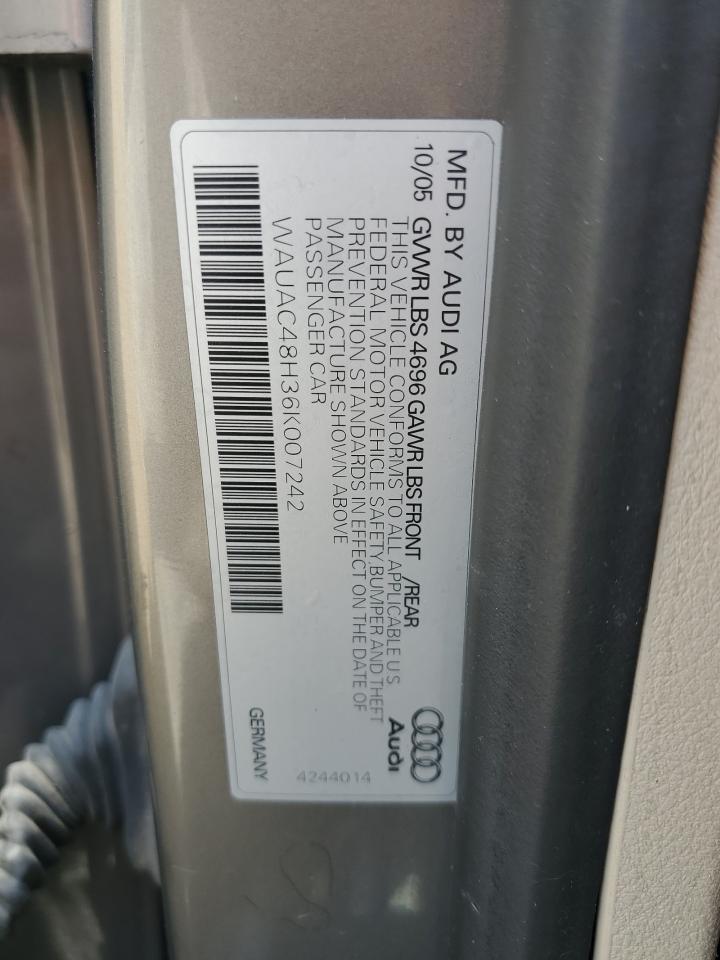 WAUAC48H36K007242 2006 Audi A4 1.8 Cabriolet