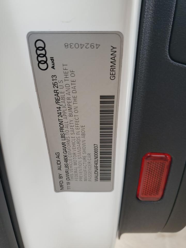 WAUDNAF40LN006937 2020 Audi A4 Premium