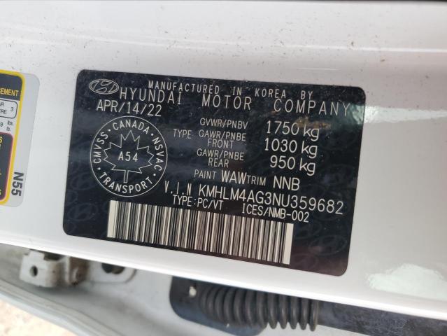 2022 Hyundai Elantra Sel VIN: KMHLM4AG3NU359682 Lot: 58519084