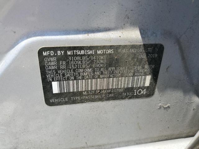 2019 Mitsubishi Mirage G4 Es VIN: ML32F3FJ4KHF10788 Lot: 59651534