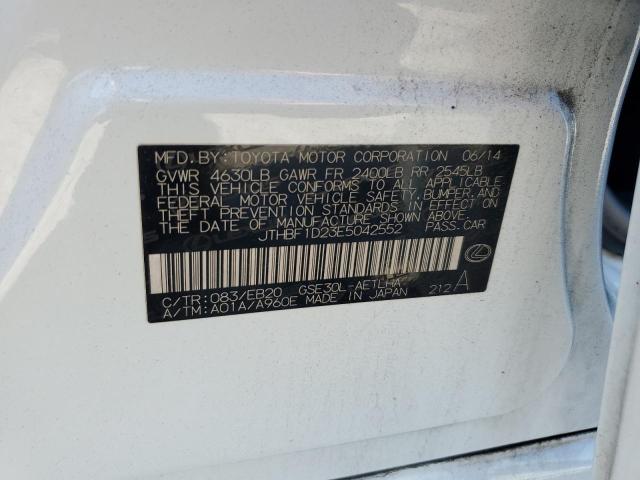 2014 Lexus Is 250 VIN: JTHBF1D23E5042552 Lot: 57573034