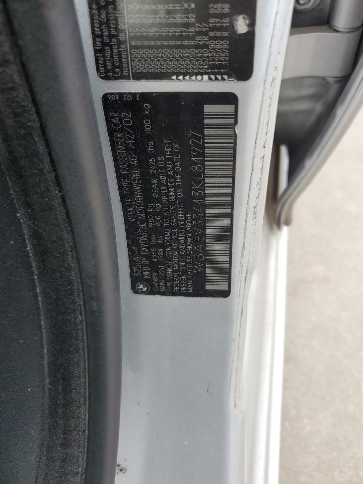 WBAEV33443KL84927 2003 BMW 325 I