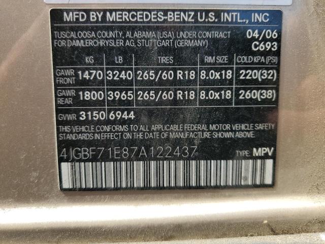 2007 Mercedes-Benz Gl 450 4Matic VIN: 4JGBF71E87A122437 Lot: 57756244