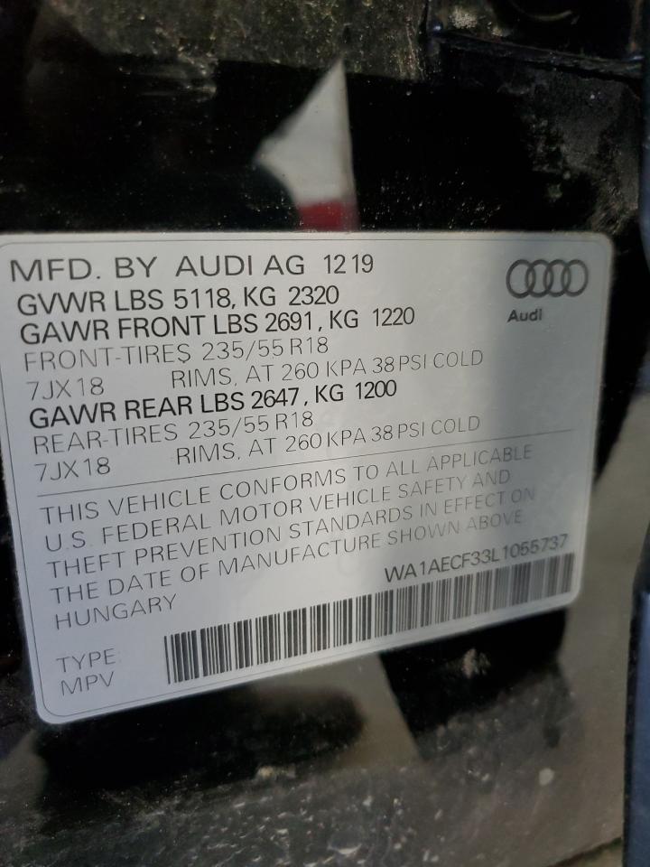 WA1AECF33L1055737 2020 Audi Q3 Premium