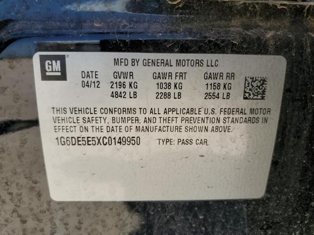 2012 Cadillac Cts Luxury Collection VIN: 1G6DE5E5XC0149950 Lot: 60591884