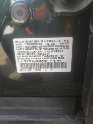 5FNYF18428B029981 2008 Honda Pilot Ex