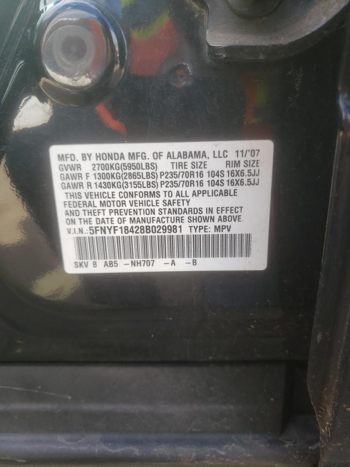 5FNYF18428B029981 2008 Honda Pilot Ex 5FNYF18428B029981 2008 Honda Pilot Ex