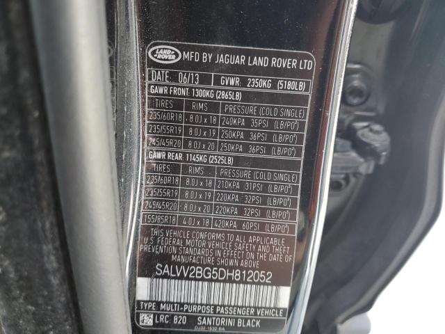 VIN SALVV2BG5DH812052 2013 Land Rover Range Rover,... no.13