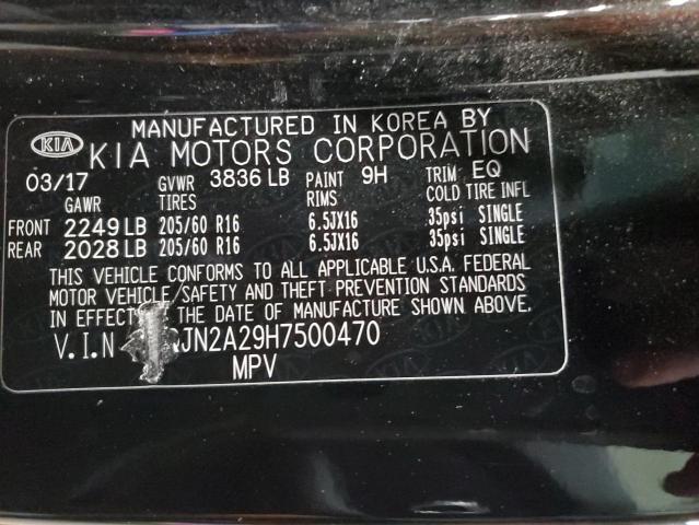 2017 Kia Soul VIN: KNDJN2A29H7500470 Lot: 56229834