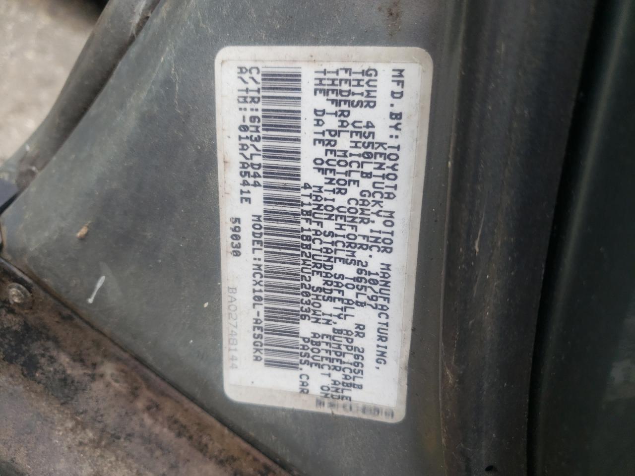 4T1BF18B2WU220336 1998 Toyota Avalon Xl