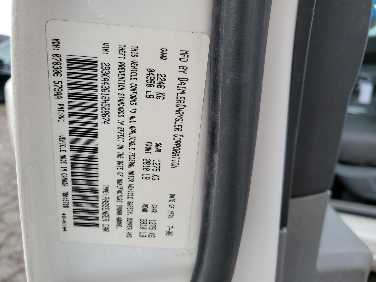 2B3KA43G16H528674 2006 Dodge Charger Se