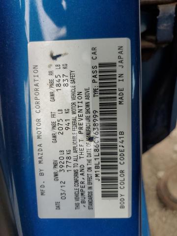 2012 Mazda 3 I VIN: JM1BL1L86C1638999 Lot: 56746584