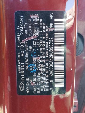 2019 Hyundai Tucson Limited VIN: KM8J3CA42KU893732 Lot: 57969084