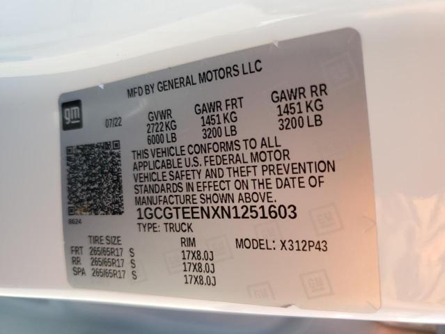 2022 CHEVROLET COLORADO Z - 1GCGTEENXN1251603