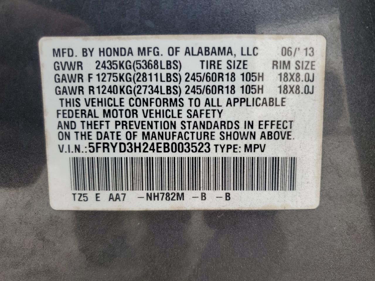 5FRYD3H24EB003523 2014 Acura Mdx