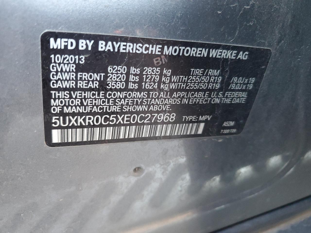5UXKR0C5XE0C27968 2014 BMW X5 xDrive35I