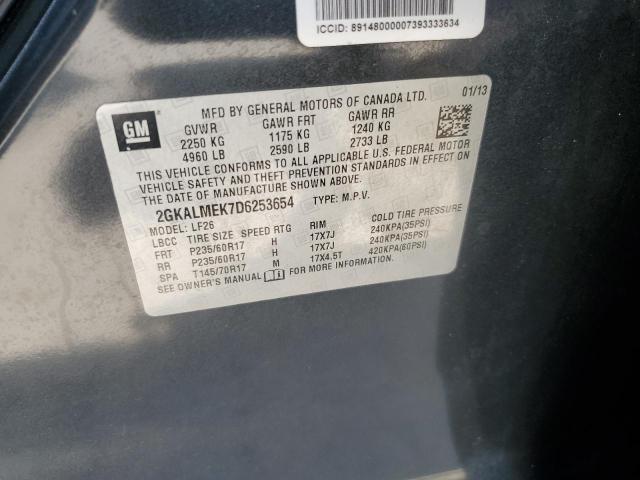 2013 GMC Terrain Sle VIN: 2GKALMEK7D6253654 Lot: 58951874