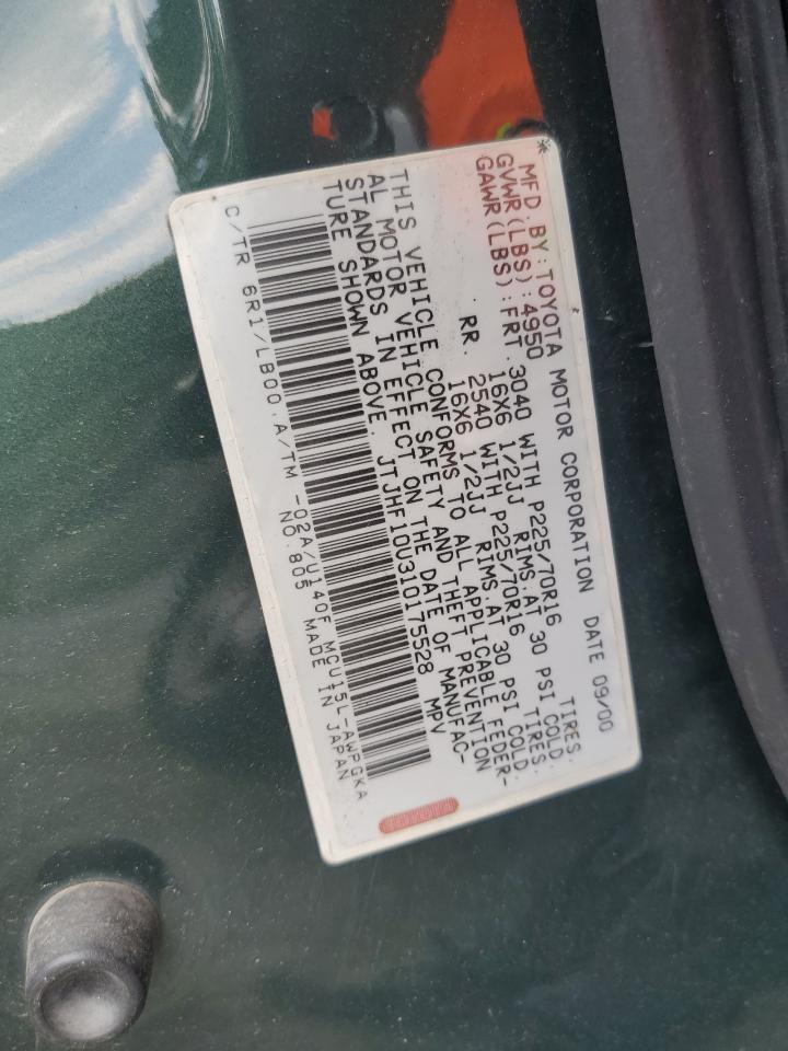 JTJHF10U310175528 2001 Lexus Rx 300