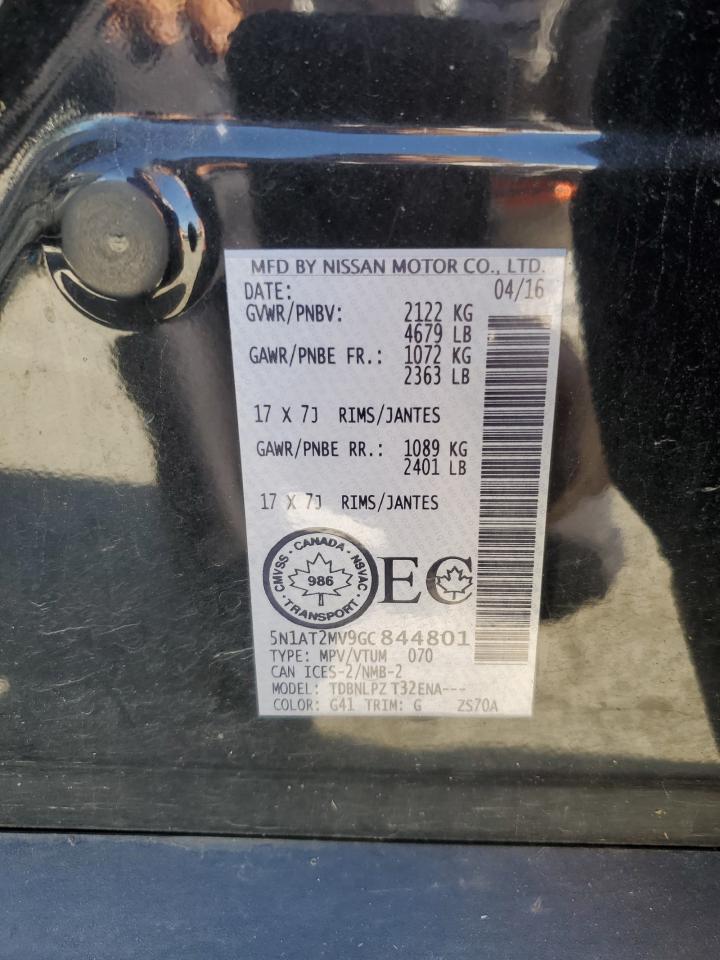 5N1AT2MV9GC844801 2016 Nissan Rogue S