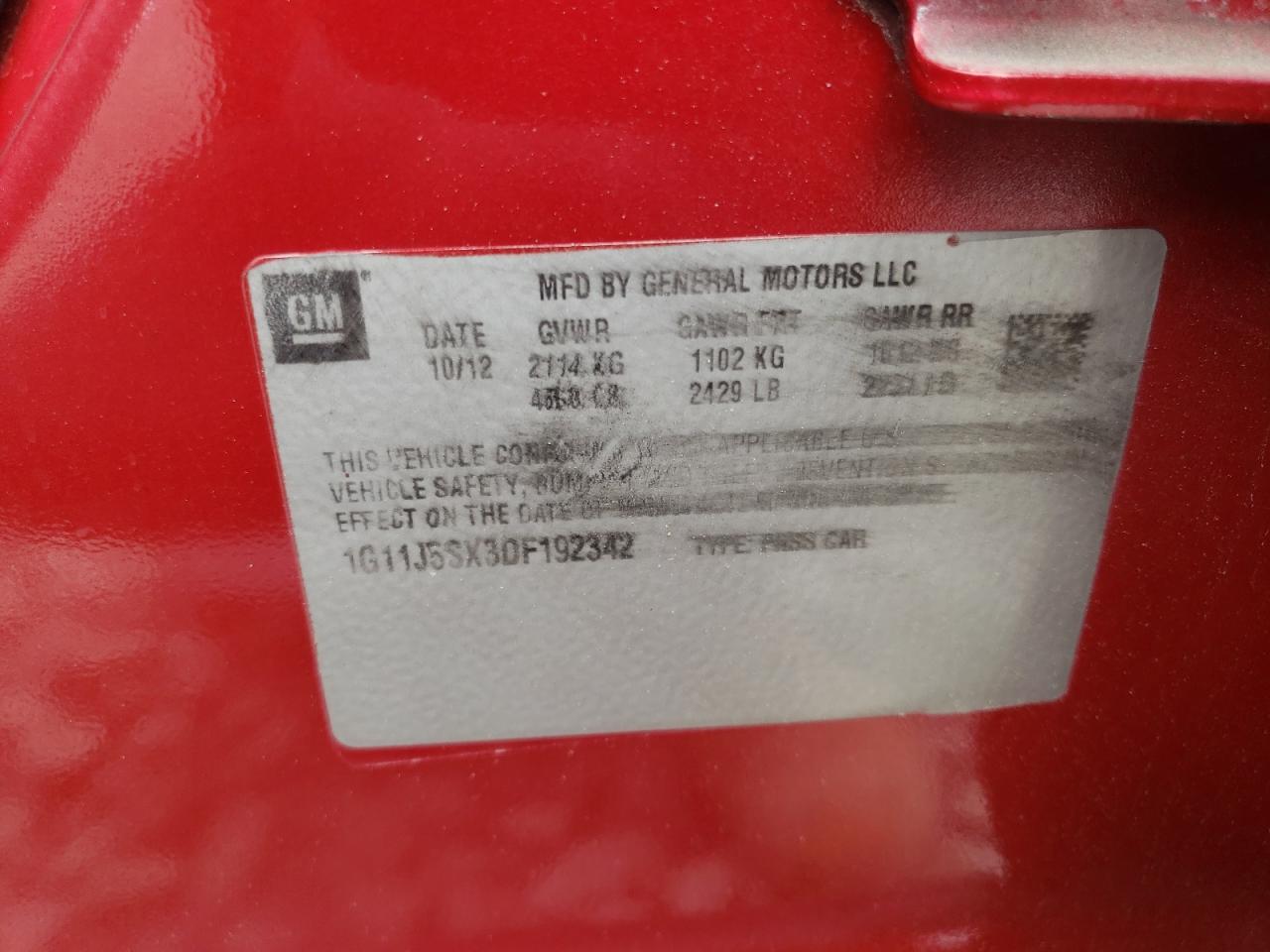 1G11J5SX3DF192342 2013 Chevrolet Malibu Ltz