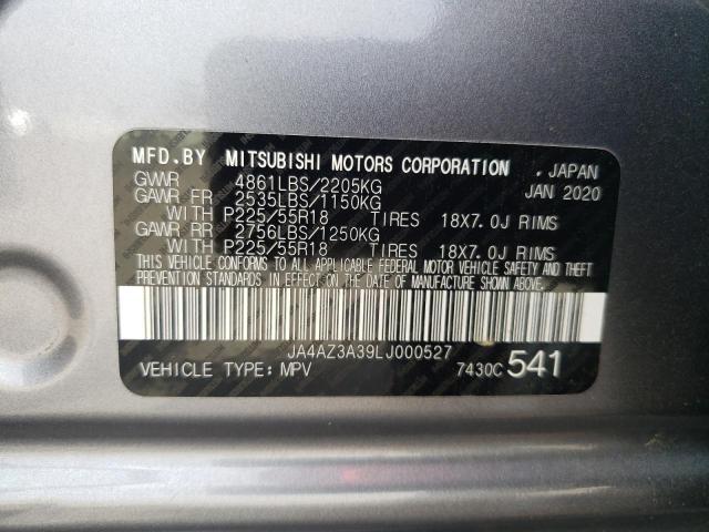 2020 Mitsubishi Outlander Se VIN: JA4AZ3A39LJ000527 Lot: 57294914