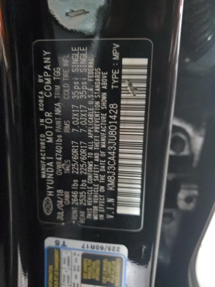 KM8J3CA43JU801428 2018 Hyundai Tucson Sel