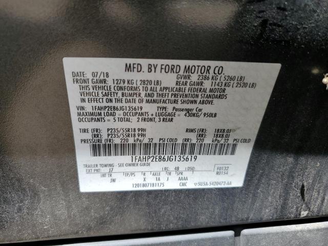 2018 Ford Taurus Sel VIN: 1FAHP2E86JG135619 Lot: 57611034