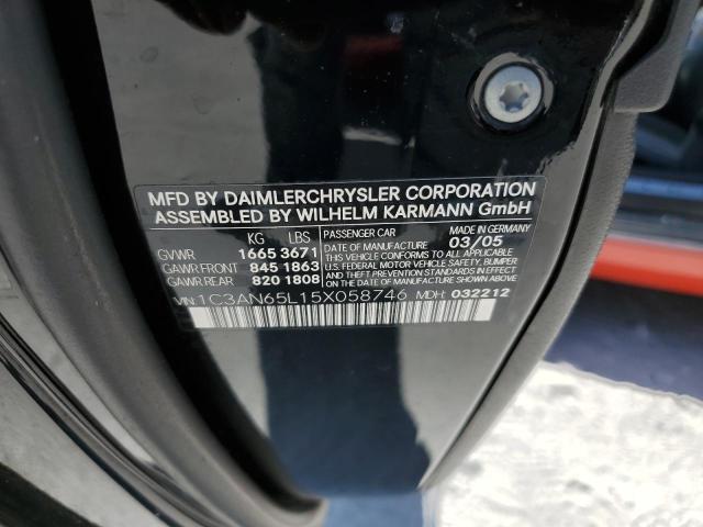 2005 Chrysler Crossfire Limited VIN: 1C3AN65L15X058746 Lot: 59244104